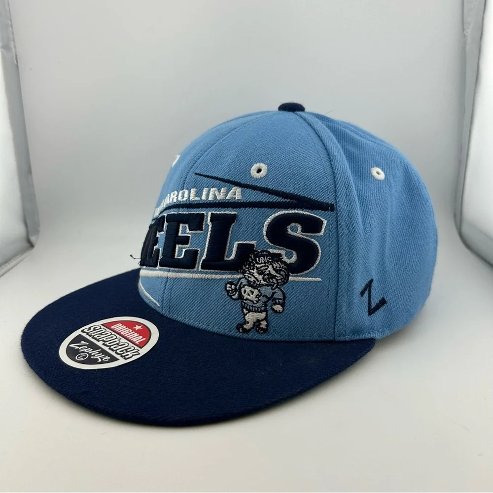 North Carolina Tar Heels Hat Snapback Zephyr Embroidered Ramses Carolina Blue